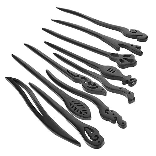 Épingles à cheveux bois traditionnelles chinoises chignons rétro x30