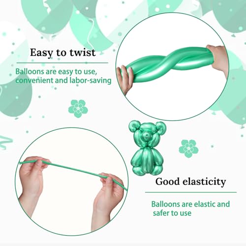 Image of 260 Metallic Multi Long Balloons for Balloon Garland Thickening Skinny Latex Twisting Animals Modeling Christmas Birthday Wedding Party Festival Decorations 100pcs