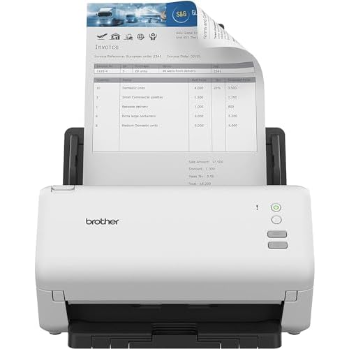 Brother ADS-4100 Desktop Document Scanner |SuperSpeed USB 3.0 | Double-sided | 60 Sheet ADF, UK Plug