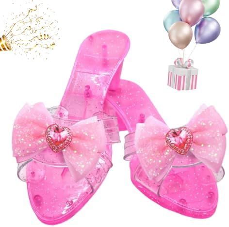 Chaussures De Princesse à Talon De 3 Cm – Paillettes, Nœud Perlé, Bout Ouvert – Antidérapant – Pour Fêtes Et Carnaval