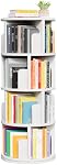 oneinmil Rotating Bookshelf, 360° Rotating Bookcase for Small Space, Corner Bookcase for Bedroom, Living Room, Study Room, 4 Tier, White