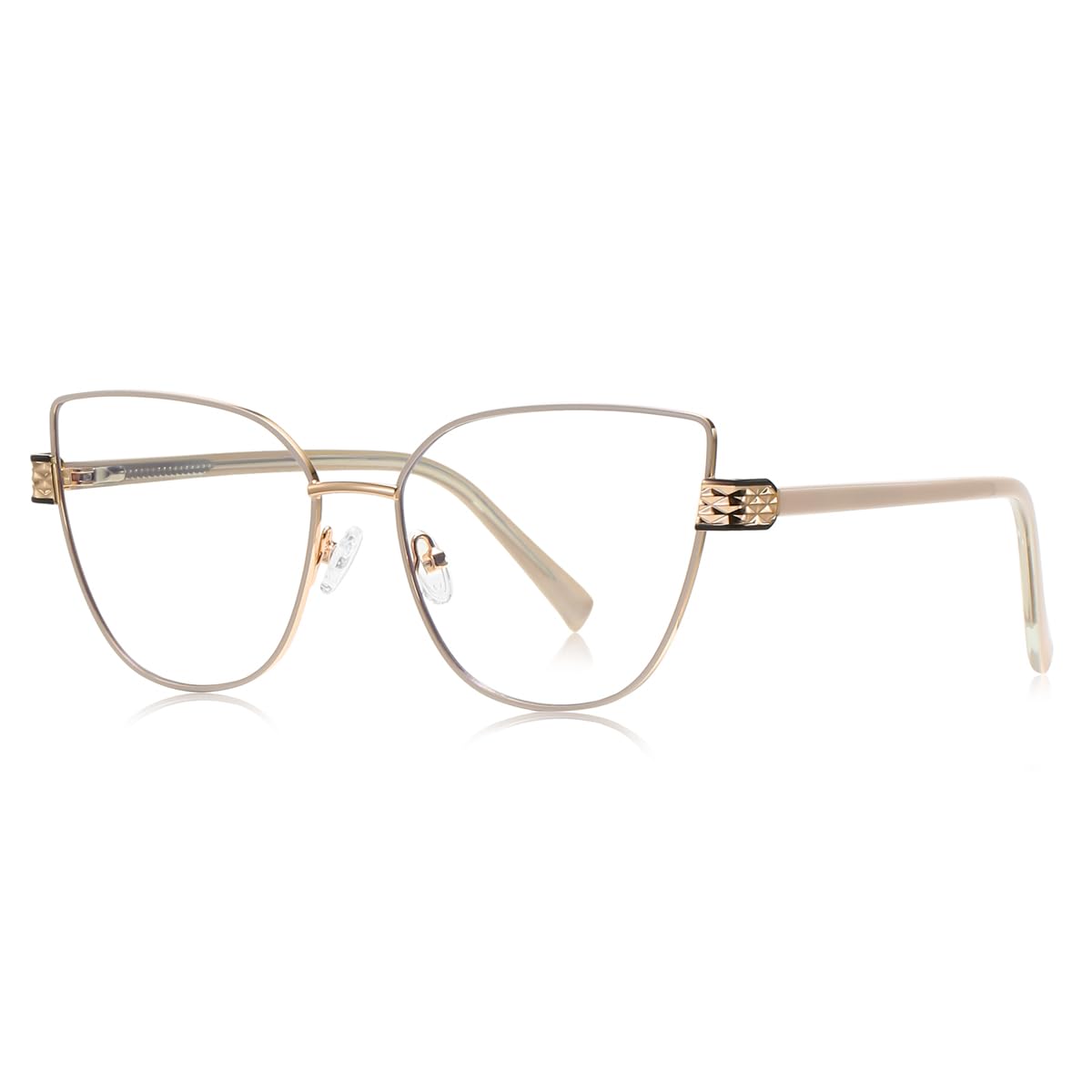 Szkła Cat Eye Anti Blue Light Metal modne okulary damskie CP oprawka octan świątynia wiosna zawias