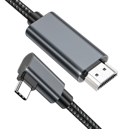 TEFLOTY Cavo da USB C a HDMI, 2m Cavo USB Tipo C HDMI, Angolo Retto 4K Tipo C Thunderbolt 3/4, Compatibile con iPhone 15 Pro, MacBook Pro/Air, Galaxy S23/S22/S21, Note 20, Surface Pro