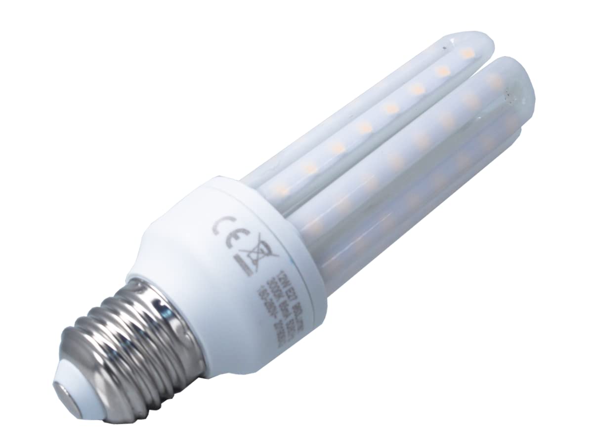 Lampada Led E27 Tubolare, 12W=96W 960 Lumen, Diametro 42mm Lunghezza 138mm, Forma Come Lampada Risparmio Energetico CFL (12, 4200K)