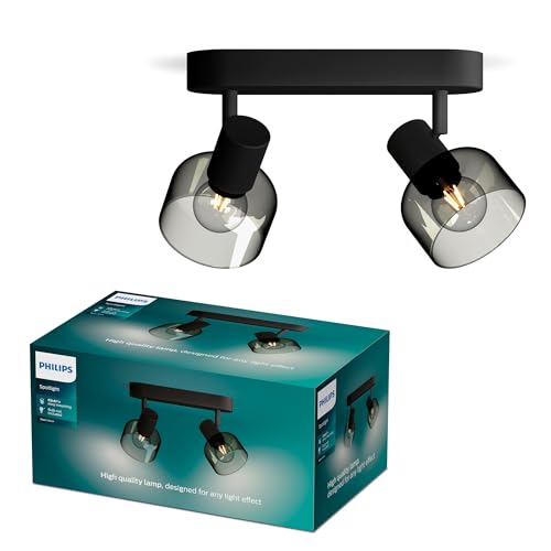 Philips Sleet spot 2 têtes noir E14 pour ambiance de salon et de bureau