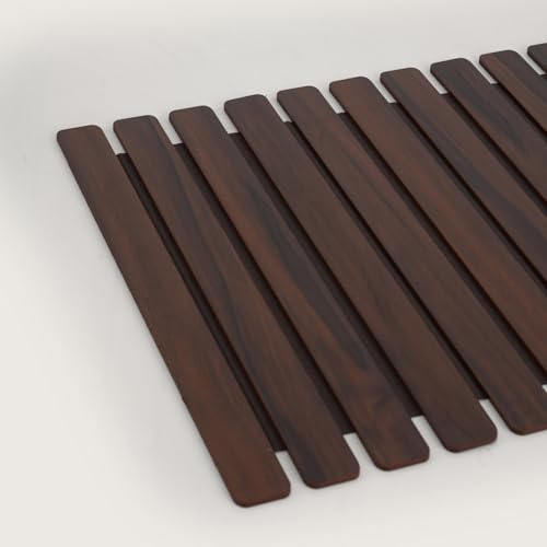 Image of HOME 360 Modern Slat Table Runner | Decorative Finish MDF Slats | 14X72 Inches | Rollable Table Centerpiece for Dining Room, Kitchen | (Darkbrown 3, 14X72 INCH)