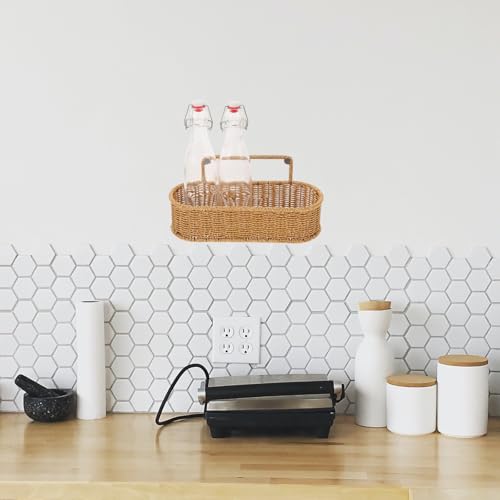 Cesta de almacenamiento tejida decorativa para colgar de forma limpia en pared 7