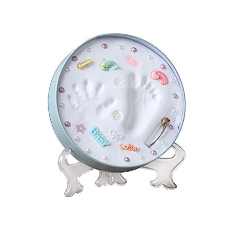 Feixunfan Baby hand fotavtryck kit bebis hand fottryck lera fotoram kit präglad lera för nyfödd gåva för baby register (färg: Fotofärg, storlek: En storlek)
