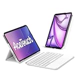 Inateck iPad 11th/10th Gen Case with Keyboard for iPad 10th(10.9")/11th Gen(2025 A16),Air 11" M3/M2,Air 6/5/4th,Pro 11 4/3/2/1th,Ultralight Detachable Keyboard with Touchpad, AceTouch White