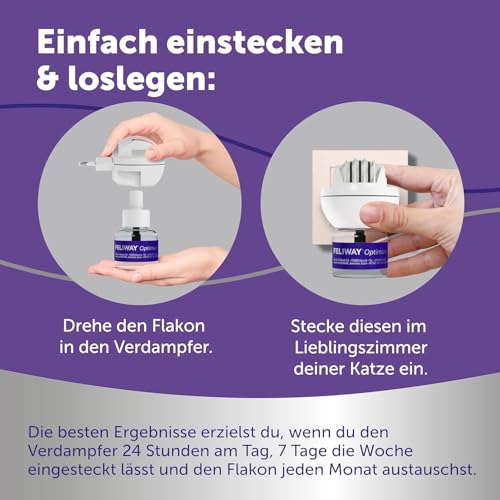 FELIWAY Optimum 3x30 Tage Vorteilspack für Pheromon Verdampfer, 3x48ml - Hilft Anzeichen von Stress bei Katzen und Kitten zu reduzieren, von Tierärzten empfohlen, klinisch getestet, für mehr Harmonie
