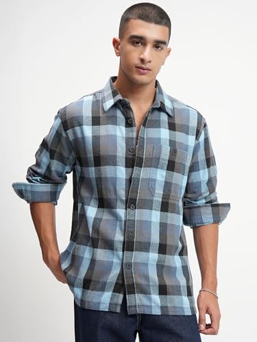 Image of Highlander Men's Casual Shirt | Checked | Slim Fit | Trendy & Modern Appeal
