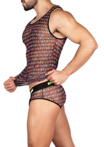 Conjunto Regata e cueca tule transparente Ricok couture (ESTAMPADO, M)