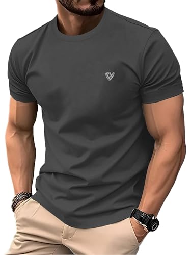 Image of Noble Monk Men Regular Fit T-Shirt | Round Neck | Half Sleeve | Self Design | Casual T Shirt for Men