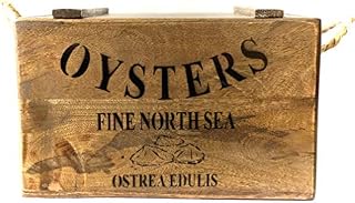 Whispering Pines Rustic Style Vintage Oysters Fine North Sea Wooden Box Storage Crate