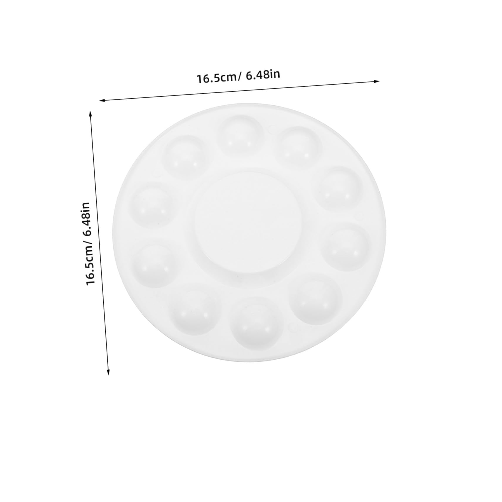 50 Pièces Palette de Peinture Ronde Plastique Plateau de Mélange à Compartiments Palette Aquarelle Légère pour Artistes Professionnels et Étudiants Art