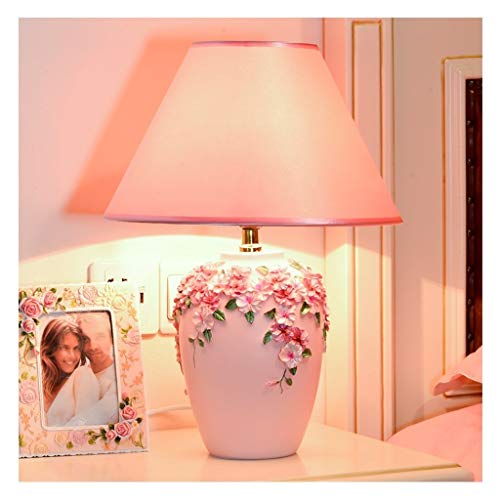 Fehun Reading Lamp Desk Lamp Simple European-Style Led Table Lamp Living Room Bedroom Bedside Lamp Button/Dimmer Switch Table Lamp/Push Button Switch/White/Push Button Switch #TOP4