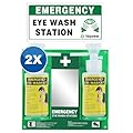 Portable Eyewash Station Kit OSHA-Approved - Yeipower Emergency First Aid Eye Wash Flush Bottles Wall Mounted 16oz No Solution 2 Pcs