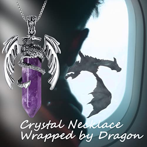 MAIBAOTA Dragon Necklace for Men Women Crystal Necklace Cool Mens Necklaces Dragon Jewelry Natural Gemstone Necklace3