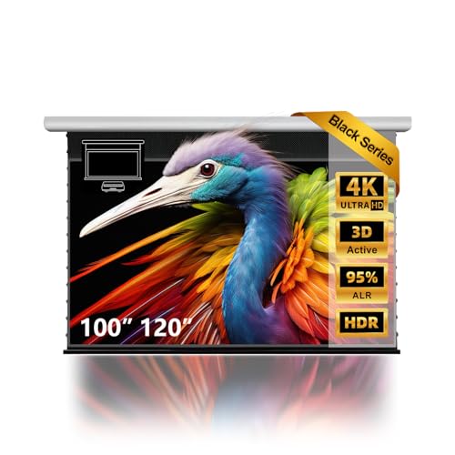 NothingProjector Projector Screen ALR, 100 inch Motorized Drop Down, Ambient Ceiling Light Rejecting, 4K UHD, Pull Down with Remote, Ultra Short Throw Projection, Wall Mount, Home Theater NothPJ