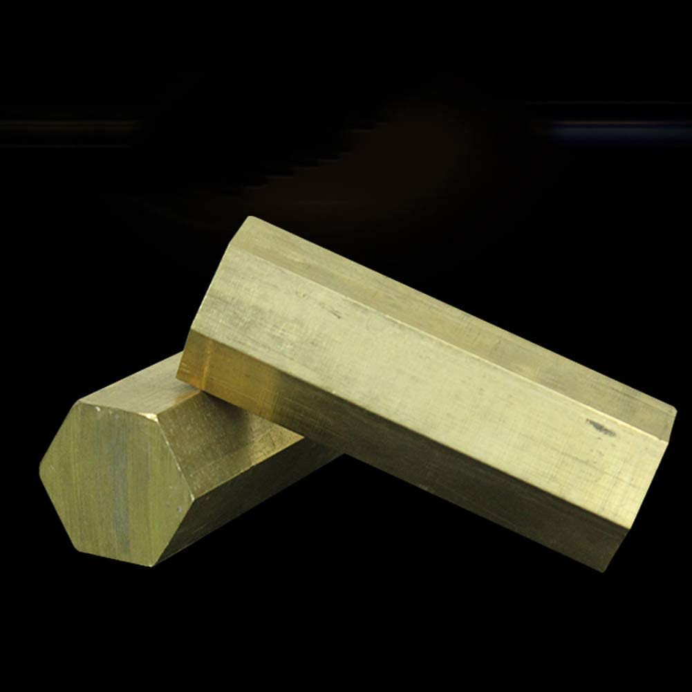 1 szt. Mosiężny pręt sześciokątny Pręt miedziany H59 z litego mosiądzu pręt sześciokątny Materiał Długość 500 mm / 19,7 cala-Opposite Side Length 17mm