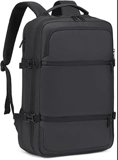 شنطة ظهر للابتوب للسفر، 15.6 انش، مضادة للسرقة ومقاومة للماء، منفذ USB، 46×30×16 سم، اسود