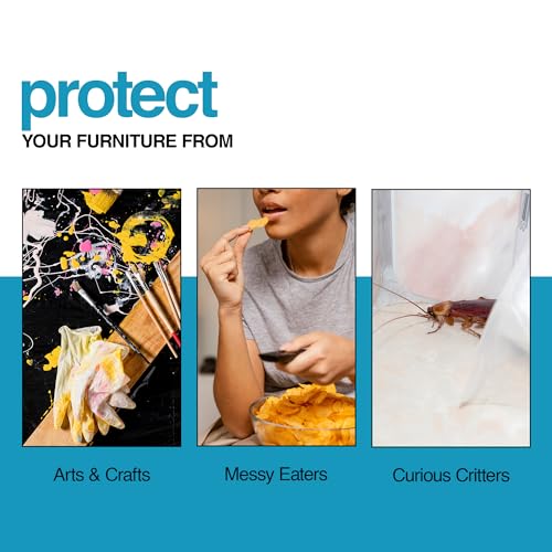 Houseables Plastic Chair Covers, Plastic Seat Covers for Dining Chairs, Seat Protectors, Vinyl, Waterproof, Clear Cushion Protector for Cats, Kids, Kitchen Room Table, Fits 16-18 Inch, 2 Pack Set