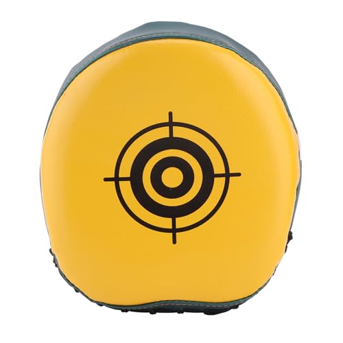 Boxing Curved Center Punching Mitts for Kids, Mini Boxing Gloves Pads, Training Target Mitts, PU Leather with Sponge, Sturdy and Comfortable (Yellow)