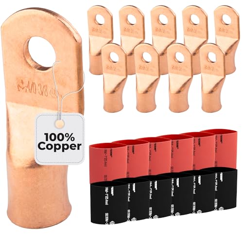 SELTERM 10pcs 4/0 AWG Lugs Kit