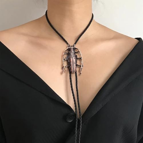 Image of GelConnie Bolo Ties for Men Women Western Cowboy Tie Mens Western Necklace Leather Necktie Gold Bolero Tie Cowboy Necklace