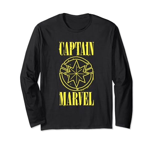 Captain Marvel Grunge Logo Long Sleeve T-Shirt