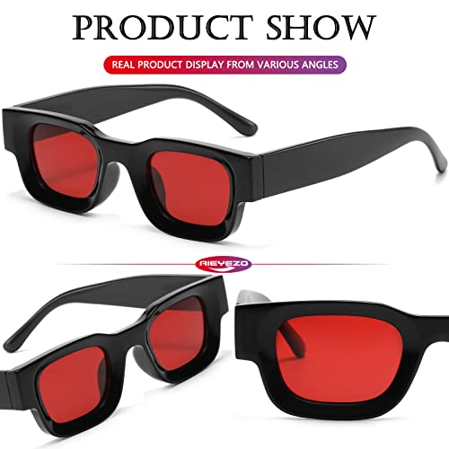 Image of AIEYEZO Modern Thick Rectangle Sunglasses for Women Men 90s Retro Chunky Square Polarized Sun Glasses UV400 Protection