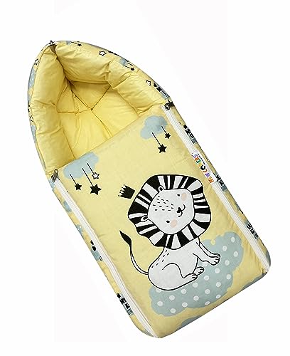 NEW COMERS® 3 in 1 Baby Bed, Sleeping Bag & Carry Nest, Cotton Baby Bedding for New Born & Infant, Travel Friendly Portable Bassinet, for Baby Carrying & co Sleeping, Unisex Baby Sleeping Bed-854