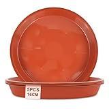 vsshe 5 Stück Blumentopf Untersetzer, Untersetzer für Blumentöpfe, Blumentopfmatte, Kunststoff Blumenuntersetzer Rund aus Ø 16 cm, Blumentopfuntersetzer für Innen- und Außenpflanzen, Rot