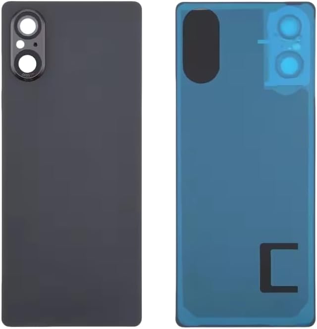 Compatible Rear Glass Panel for Sony Xperia 5 V Model XQ-DE54 / XQ-DE72 – Battery Door Back Cover, Battery Back Cover Housing Replacement Part (Blue)