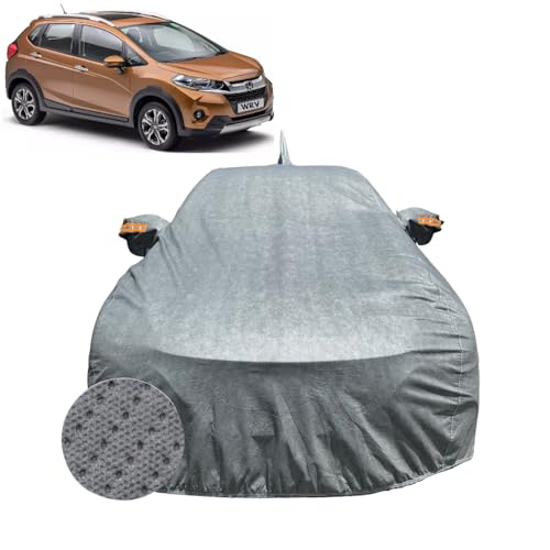 Image of Car Cover for Honda WRV (2017-2023) | 100% Waterproof Cover with Antenna & Reflective Mirror Pockets | Dustproof, Scratchproof, Heatproof Honda WRV Car Cover |Soft Cotton Lining| Grey