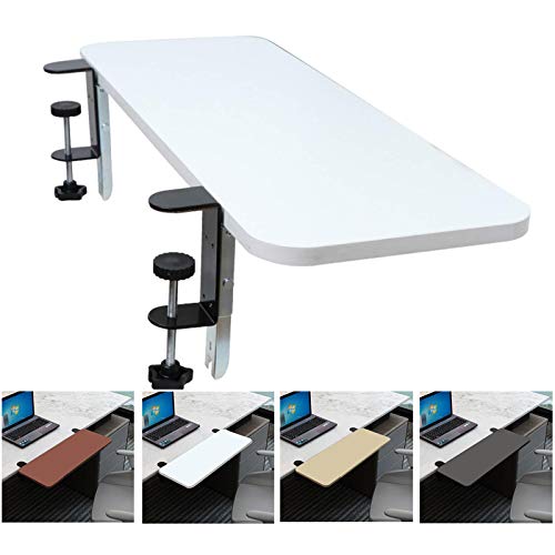 YYQ SHOP Portátil Extensor De Escritorio con C Abrazadera Reposamuñecas Ergonómico Bandeja paraTeclado Montaje Escritorio aliviar la Fatiga Blanco Beige para Mesa de Escritorio Cover