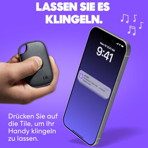 Tile by Life360 Pro - Leistungsstarker Bluetooth-Tracker, Schlüssel- und Gegenstandsfinder für Schlüssel, Taschen und mehr. iOS- & Android-kompatibel. Handy-Finder. 1er-Pack (Schwarz)