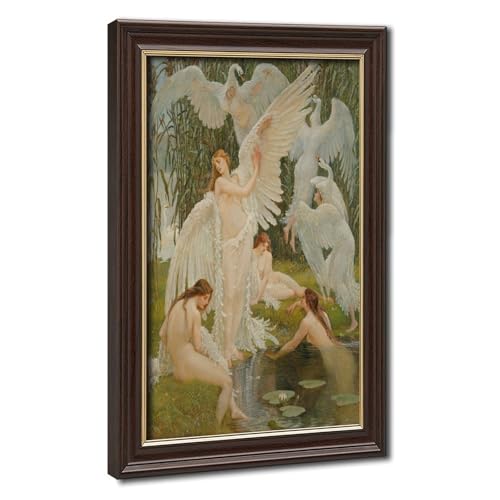 Impression sur toile The Swan Maidens 1894 Walter Crane décoration murale bureau 20x30