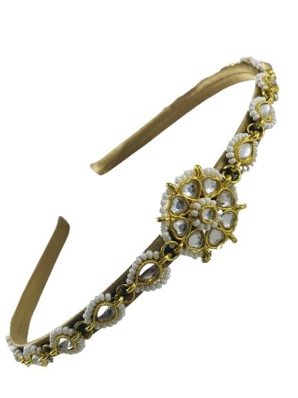 TOF Hair Jewellery Hair Jewellery Gold Plated Many Style Hair Bands Kundan Multi Stone hairband for womens and girls (TOF 1 Flower Kundan Hair Band) (B0CGV5G39L) Amazon Price History, Amazon Price Tracker