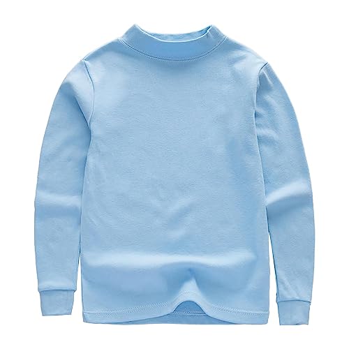 Boys Size 6 Long Sleeve Fit Crewneck T Shirt | Organic Cotton Soft Multi Pack Loog Sleeve Basic Youth Thermal Shirts