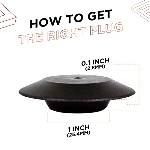Image of 4 Pack 1 Inch Flush Mount Black Plastic Body and Sheet Metal Hole Plug, Button Plugs with Flush-Type Heads for Plugging Holes in Automobile Bodies, Tanks, Refrigeration Units