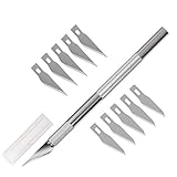 4inLoveMe Craft Knife Set Christmas Gift | Aluminum Grip Precision with Safety Cap and Craft Blades for Art, Hobby, Scrapbooking and Sculpture (Silver)