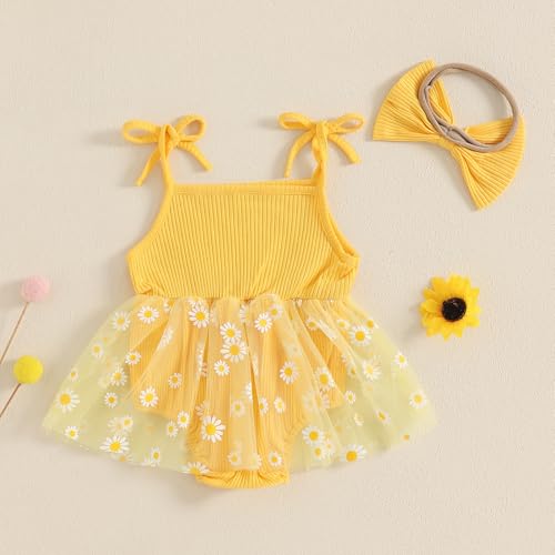 Mubineo Baby Girl Summer Clothes Cute Flower Boho Romper Dress Daisy Skirt Outfits Newborn Sleeveless Rompers Jumpsuit4