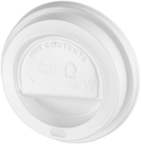 We Can Source It Ltd - White Plastic Sip-Tough Lids for Paper Coffee Cups – Fits 10oz, 12oz, 16oz, 20oz – Leak-Proof, Easy to Use, Hot & Cold Drinks – Durable and Secure Snap-On Design - Pack of 100