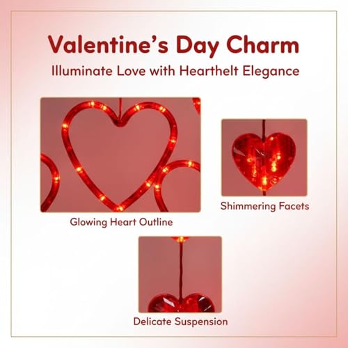 Valentines Day Window Lights, Battery Powered Heart Shaped Silhouette Lights with Suction Cup LED Decorations, for Wedding, Engagement, Anniversary, Easy to Place on Smooth Surfaces - Image 4