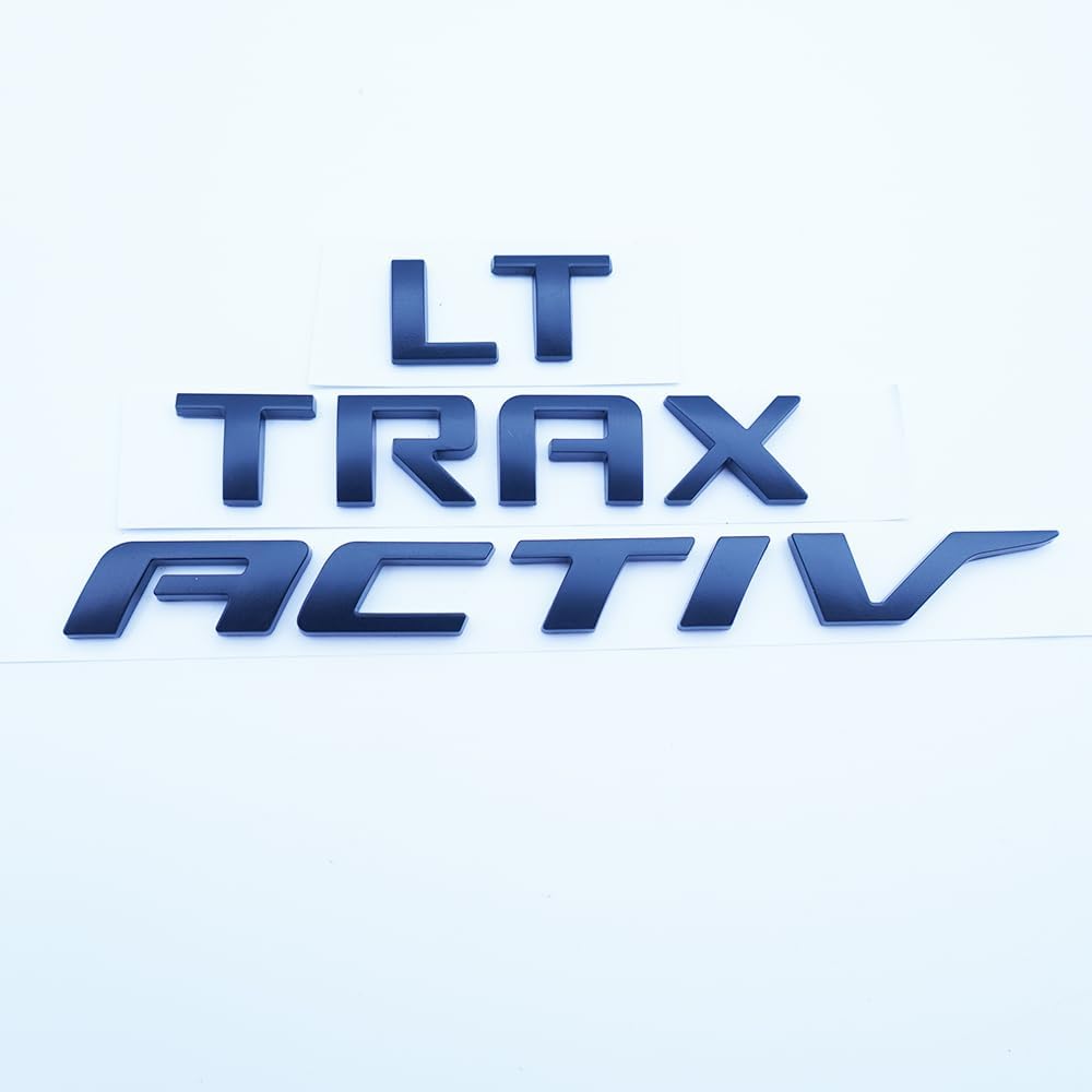 Kit Set of 3 Trax Emblems Activ LT Badge Letter Logo Nameplate Replacement for 21-26 Trax 42848442 (Matte Black)