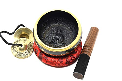 Bol chantant tibétain 17,8 cm contre le stress avec bague dragon harmonisante