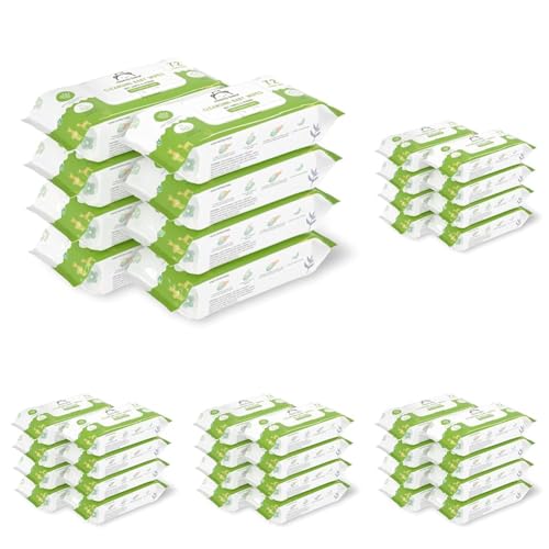 Image of Amazon Brand - Mama Bear Cleansing Baby Wipes With Lid | 576 Wipes | 72 Wipes x 40 Packs | Dermatologically Tested | With Aloe Vera & Vitamin E | Alcohol-free | Paraben-free | Water-Based Formulation