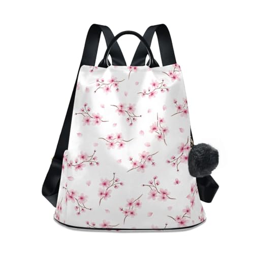 Sac à dos femme floral rose avec fermeture éclair au dos et poches