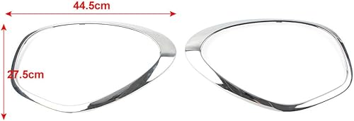 Miniatura 5 de GZYF Juego de biseles de iluminación delantera de automóvil, cubierta de bisel de faro delantero izquierdo, cubierta de plástico ABS de repuesto